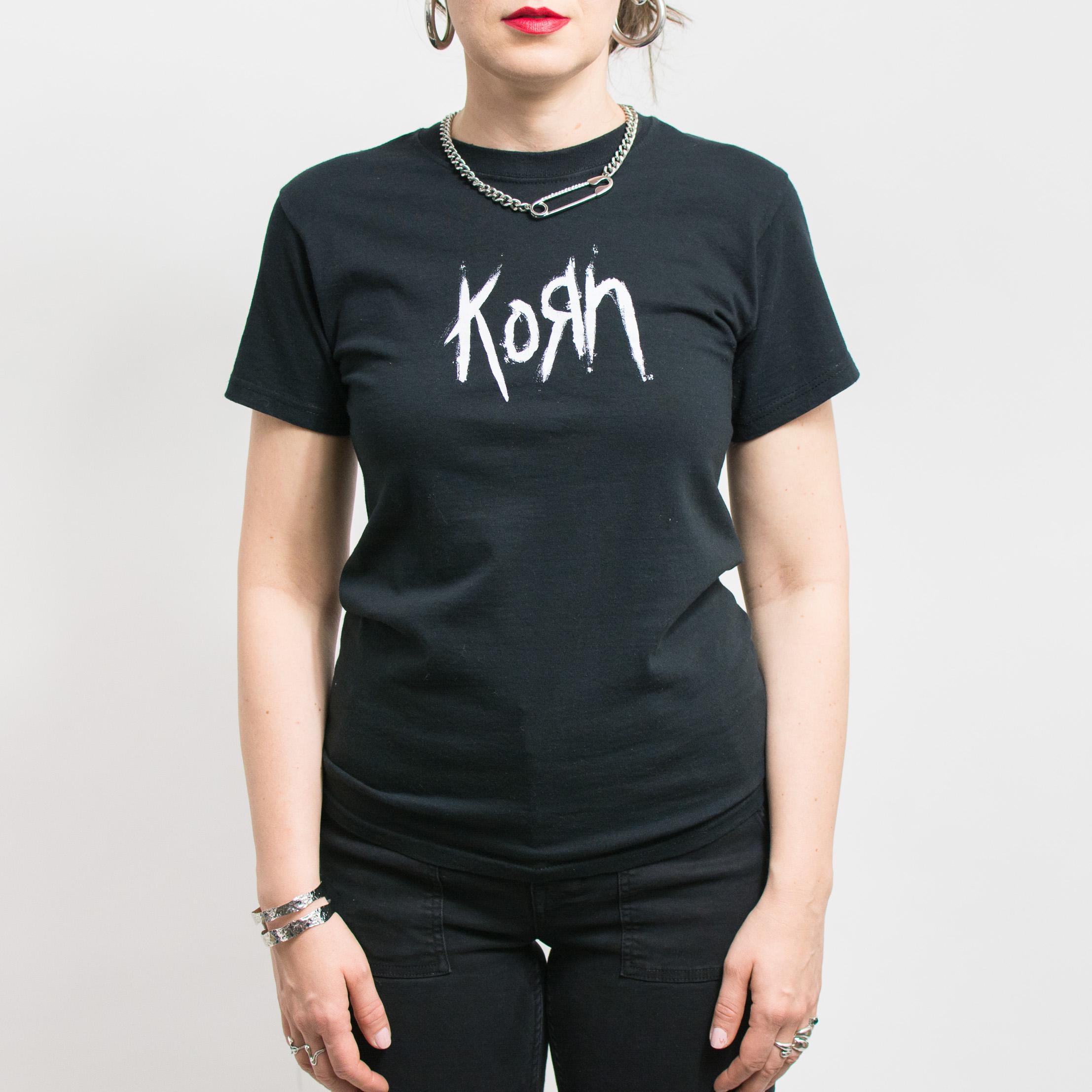 KORN Black T-shirt | Vintage Graphic Rocker Tee | Women's Size S