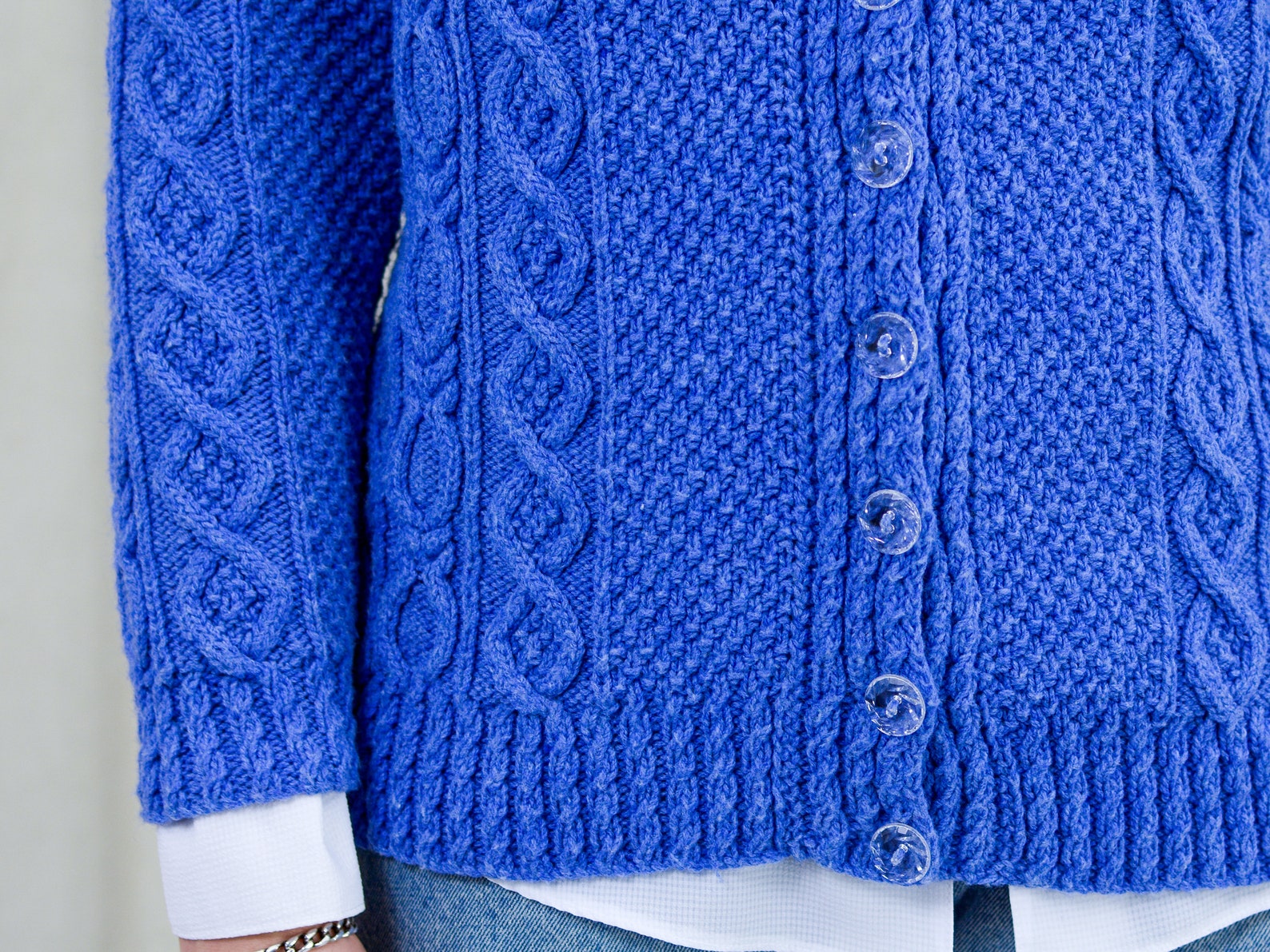 Cornflower sweater blue cardigan vintage retro women L-XL | Etsy