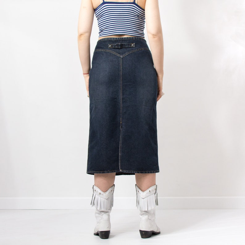Vintage Y2K midi denim skirt women size M/L image 7