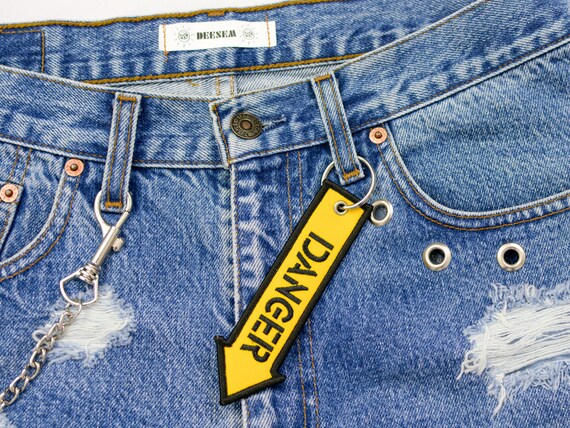 Levis boyfriend shorts W34 reworked denim keyring… - image 2