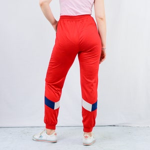 Red track pants 90s vintage sweatpants old school training gym athletic M/L image 6