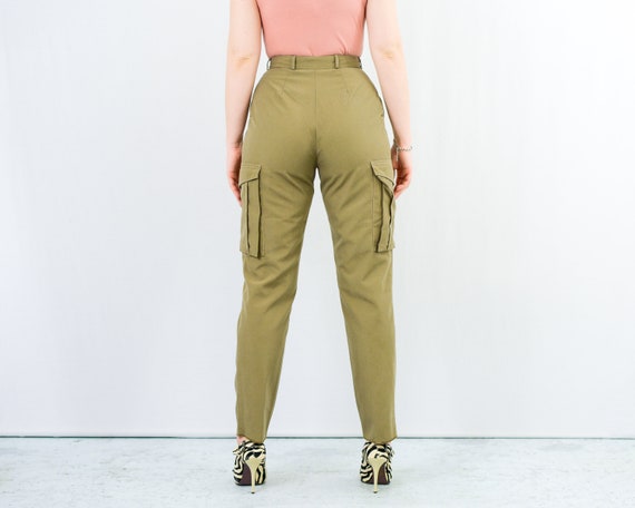 Pantalones militares vintage caqui pierna cónica estilo cargo pantalones  verdes Medium -  México