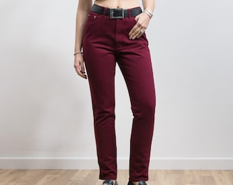 Vintage Burgundy Mom Jeans High Waist Denim Women’s M