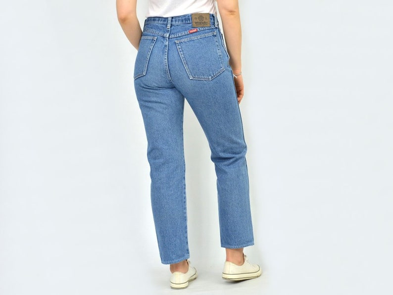 Wrangler vintage jeans high waisted mom pants straight fit leg hipster 1990's Large W32 image 6