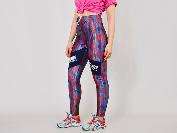 Lycra Pants Gym Vintage Future Sportswear Multi Colour Abstract
