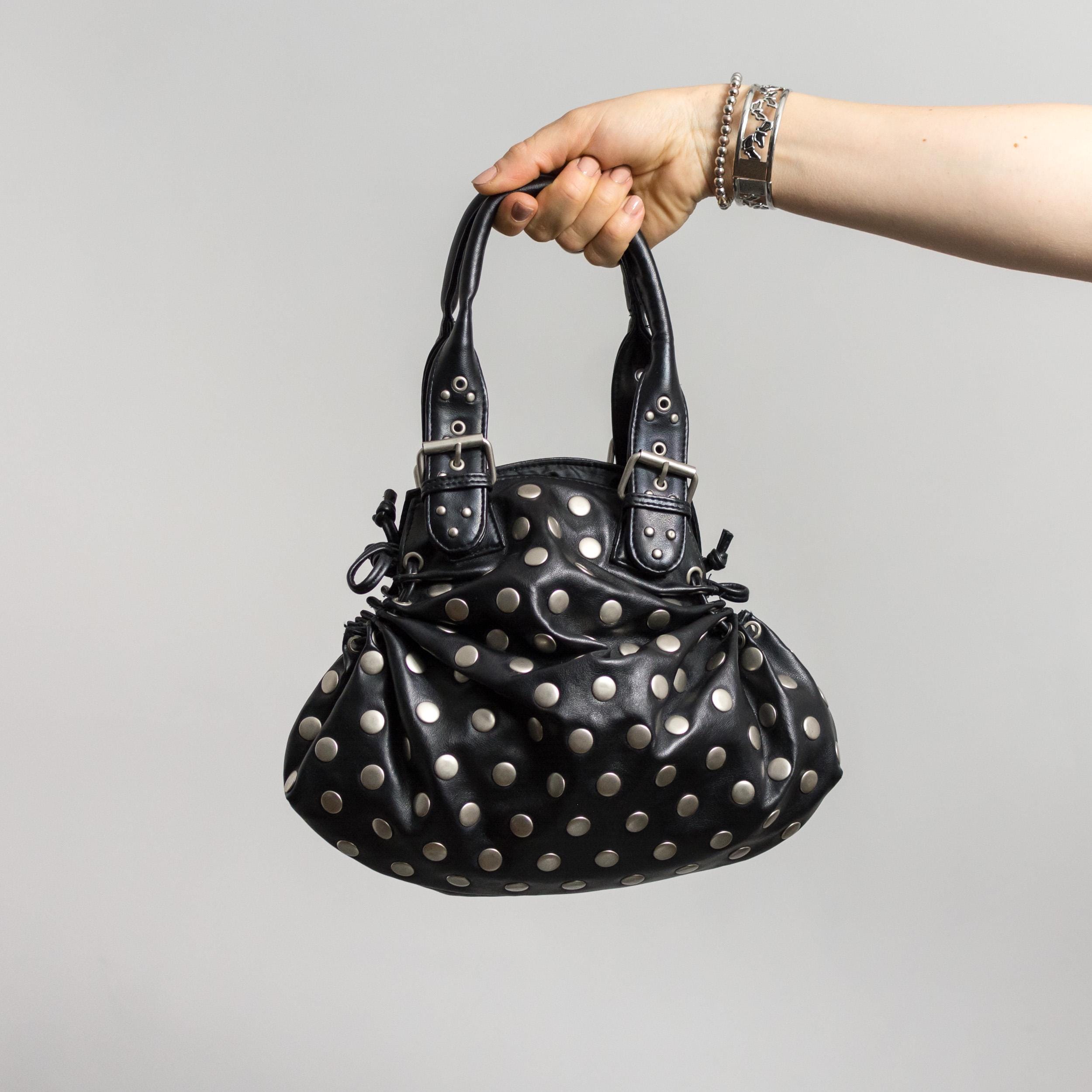Studded Faux Leather Mini Bag Y2K Black Retro Purse - Etsy