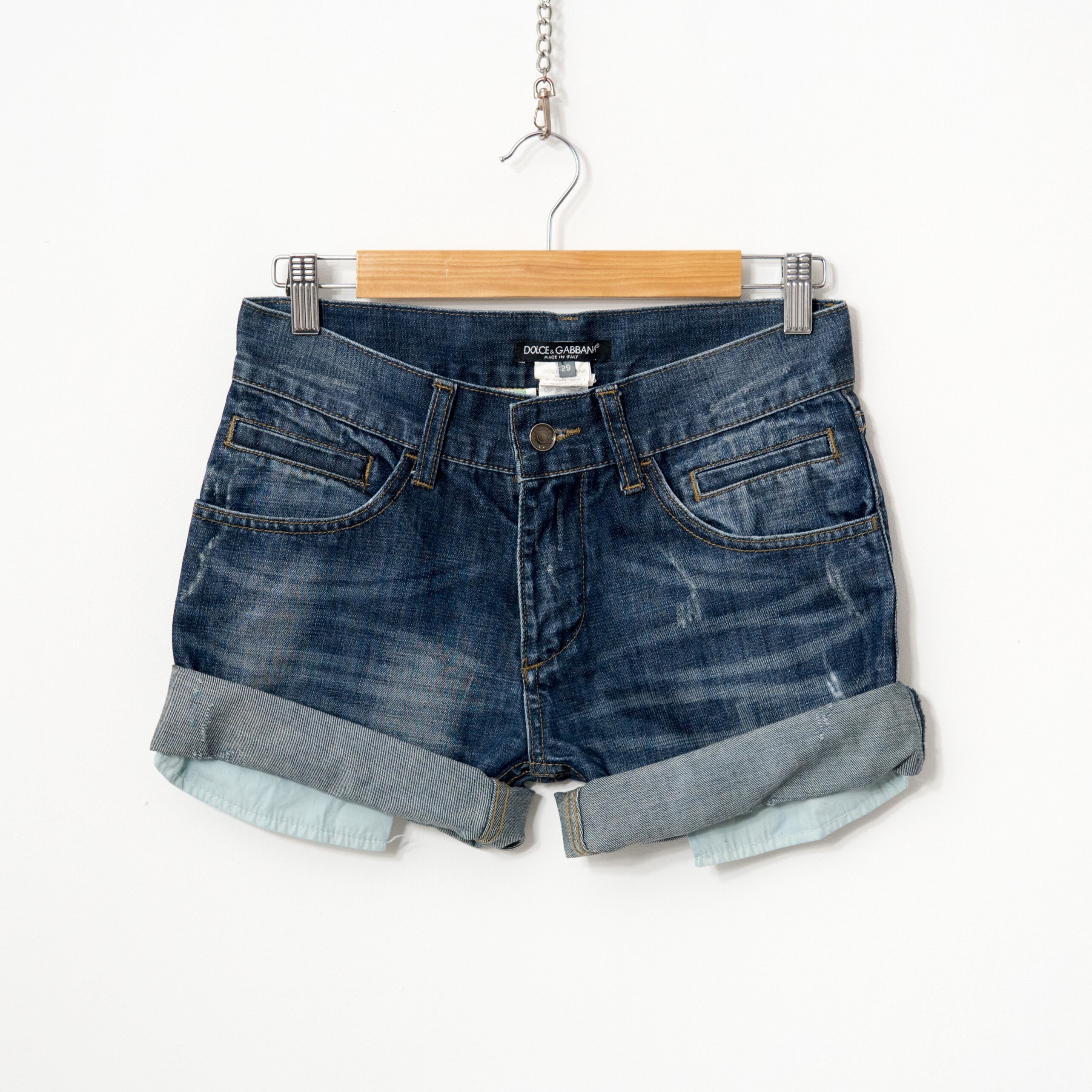 DOLCE GABBANA Cut-off Shorts Y2K Low Waist Denim Cutoffs