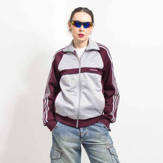 80s adidas trefoil line track jacket