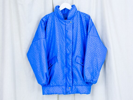 Blue 90s puffy jacket bright puffer vintage women… - image 9