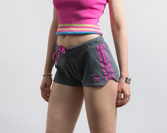 Adidas Originals Micro Shorts Y2K Grijs Roze Trefoil M/L