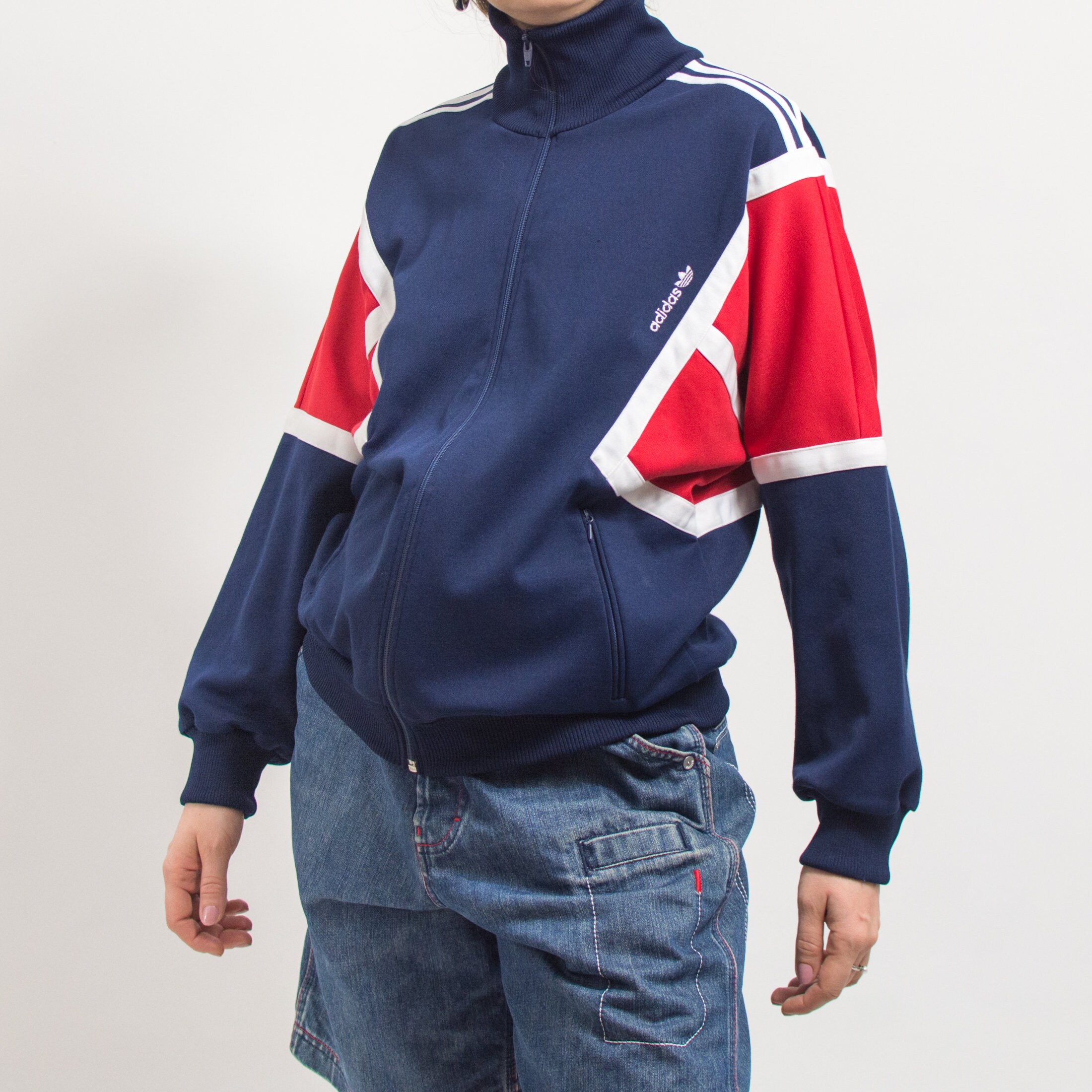 80's Adidas Track Jacket Vintage Zip up Tracksuit Top Women