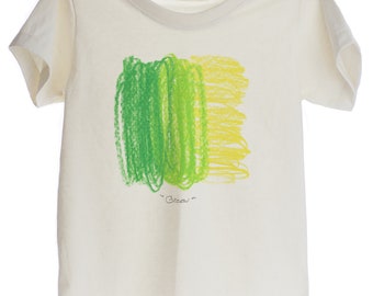 Disegno a mano VERDE No.01 T-shirt organica per bambini