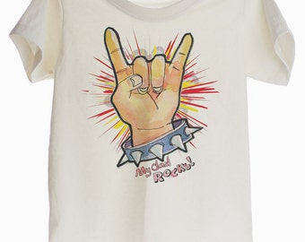 Mi papá Rocks Punk camiseta orgánica para niños