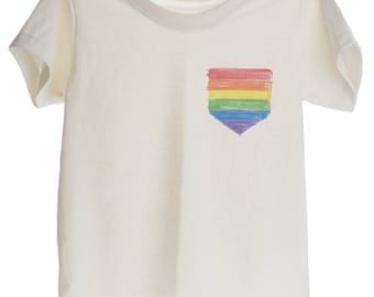 Pocket Rainbow Flag LGBT Organic T-shirt for Kids