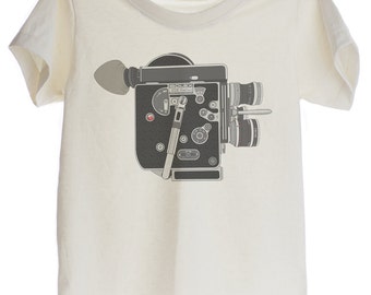 Vintage Movie Camera 70s Organic T-shirt for Kids