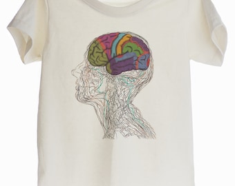 Colourful Brain Organic T-shirt for Kids