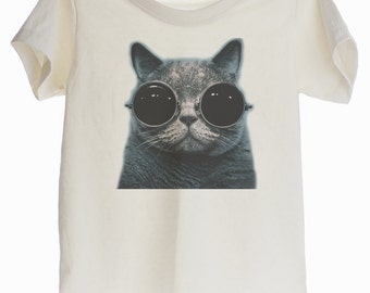 Cat Glasses Organic T-shirt for Kids