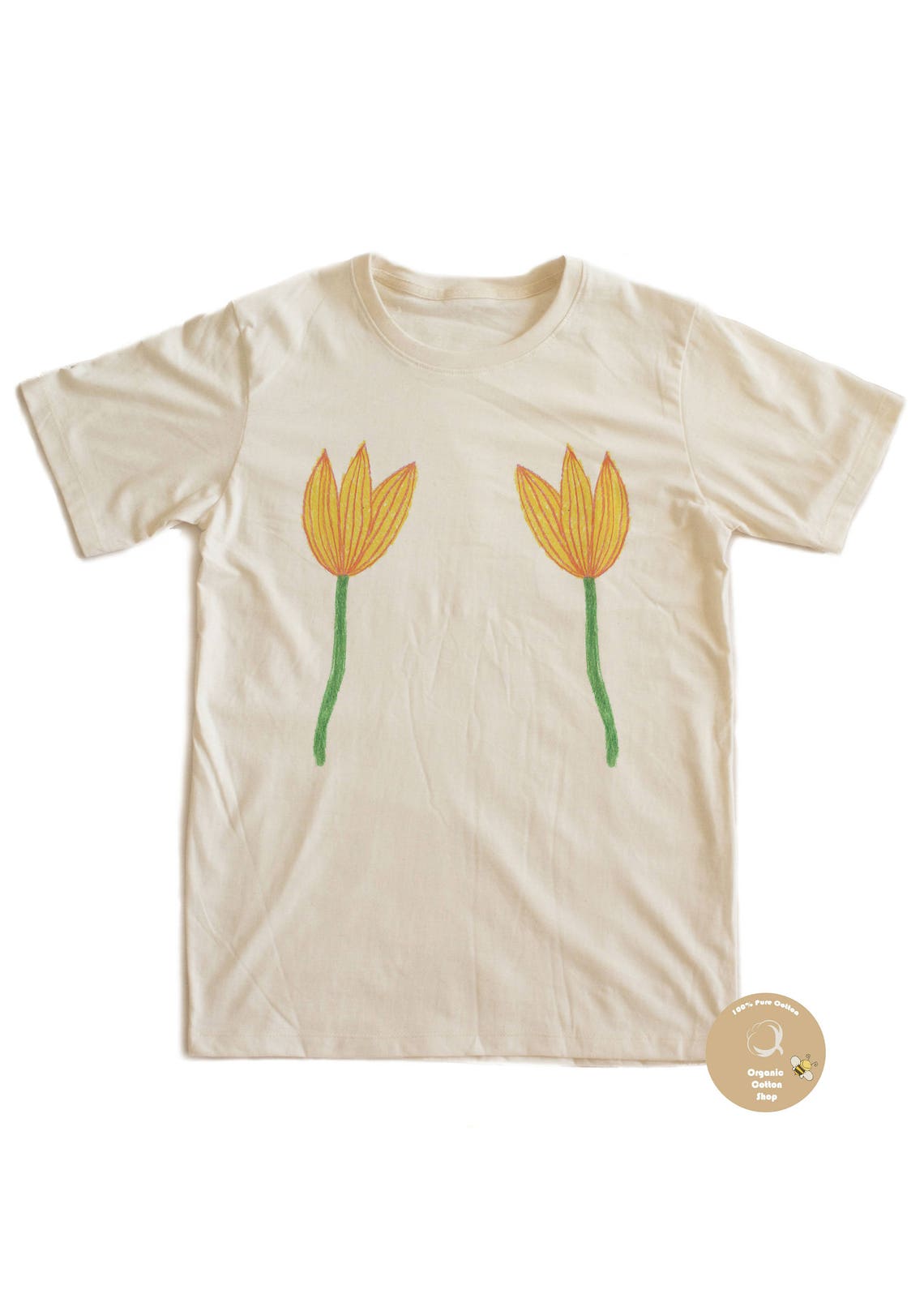 Little Yellow Flowers Tshirt 100 Organic Cotton Etsy UK