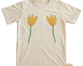 Little Yellow Flowers T-shirt 100% Organic Cotton