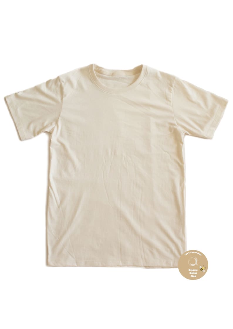 Plain T-shirt 100% Organic Cotton and Non-Toxic image 1