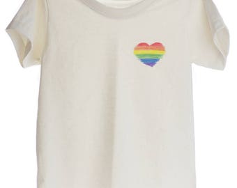 Heart Rainbow Flag LGBT Organic T-shirt for Kids