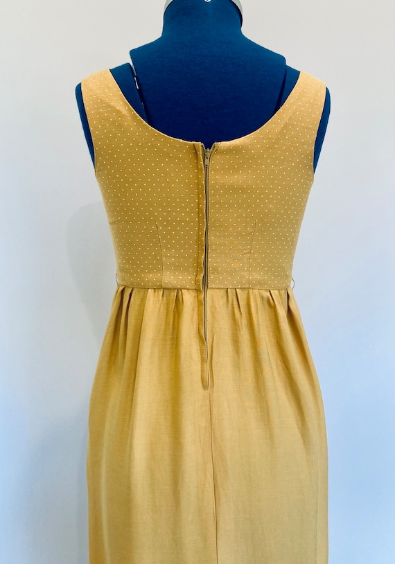 Vintage 1960s mustard yellow sleeveless full leng… - image 8