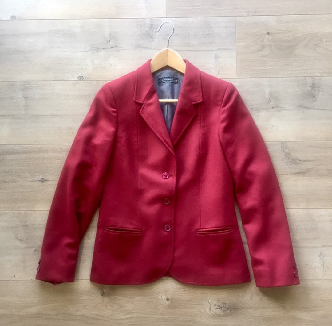 Vintage Fletcher Jones Maroonred Wool Blazer Jacket Coat Size XS 68