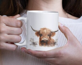 Cute Highland Cow Coffee Mug 11oz - Cute Coffee Mug