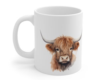Cute Highland Cow Coffee Mug 11oz - Cute Coffee Mug