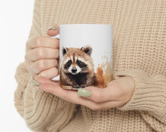Cute Raccoon Coffee Mug 11oz - Raccoon Mug, Cute Coffee Mug Ceramic