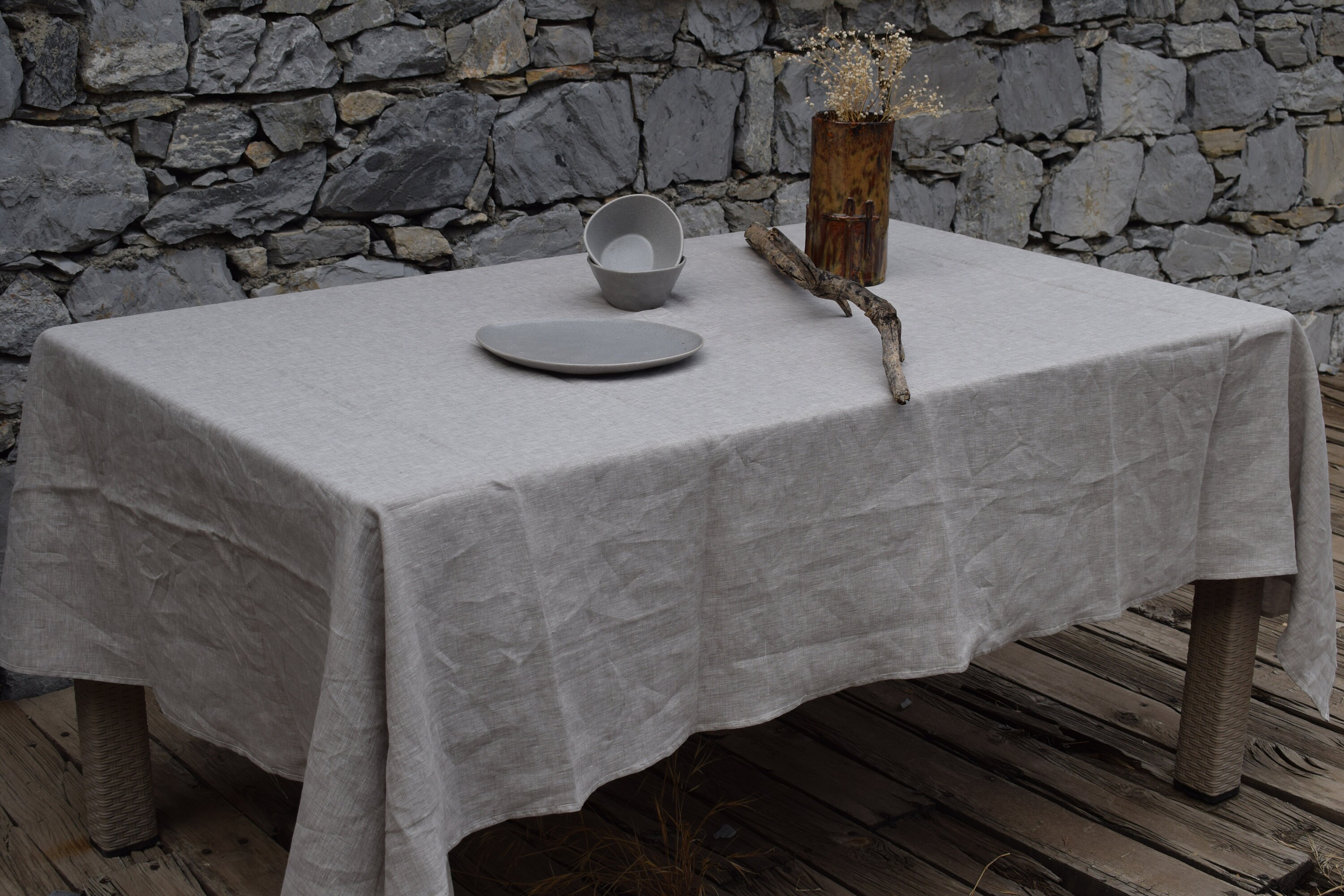 Linen TableclothDinner partyWeddings Easter brunchNatural Linen TableclothweddingEco friendly tablecloth for housewarming