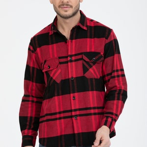 Cotton Check Shirt, Flannel Shirt, Casual Men&#39;s Shirt, Button Down Shirt, Lumber Jack shirt,Heavy Weight,Autumn Winter Casual  Warm Shirts