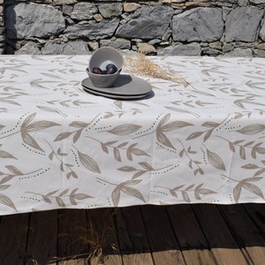 Printed Linen Tablecloth,Dinner party,Weddings, Easter brunch,Natural Linen Tablecloth,wedding,Eco friendly tablecloth for housewarming gift