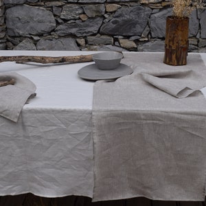Linen Table Runner.Handmade Table Linens.Natural Table Decor.Softened linen runner,Natural washed soft linen table runner.Halloween Gift