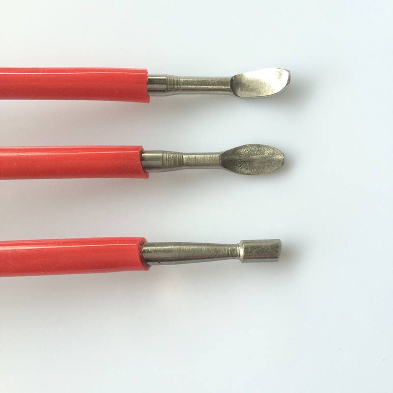 3pcs Double Heads Red Steel Pottery Clay Rod Sculpture Polymer Etsy