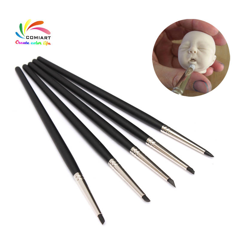 5pcs Silicone Clay Sculpting Tools For Brush Modeling Dotting Nail Art,  Pottery Clay Tools, DIY Carving Sculpting Tools