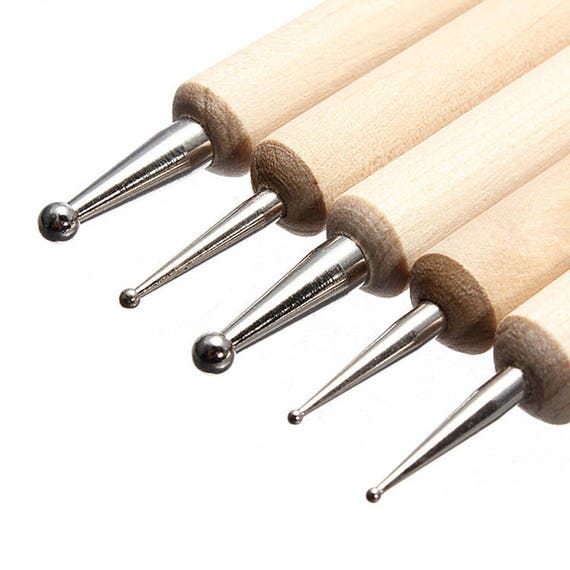 5Pcs Pr/ägen Punktierung Modellieren Ton DIY Werkzeuge f/ür Ledertaschen Ton Kunstprojekte Skulpturen Ton Keramik Pr/ägen Kunst