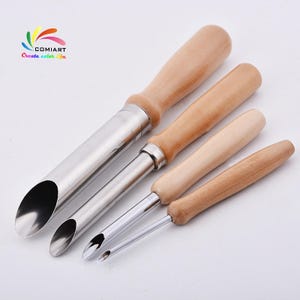 4 Piece Semi Round Hole Cutters Stainless Steel and Wood Handle, Circular  Clay Hole Cutters, Sculpture Ceramic Tools for Pottery 
