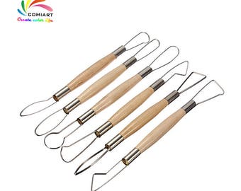 10pcs Wood Pottery Clay Sculpture Loop Tools With Stainless Steel Flat Wire  Pottery & Ceramics Tools Set New - Pottery & Ceramics Tools - AliExpress