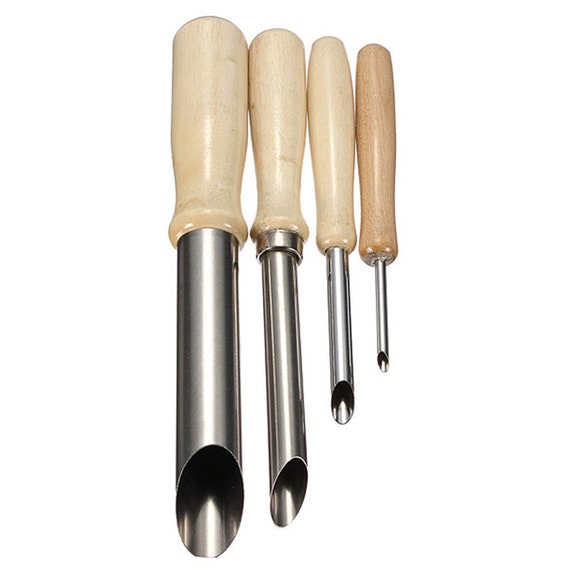 4 Piece Semi Round Hole Cutters Stainless Steel and Wood Handle, Circular  Clay Hole Cutters, Sculpture Ceramic Tools for Pottery 