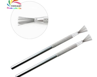 2PCS 7 Pin Polymer Clay Modeling Tools Feather Wire Texture Tool Pottery Ceramics Sculpting Tool Craft Sculpture Making