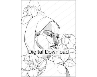 Vulcan magnolia - Coloring Page - Digital