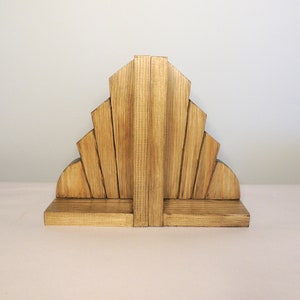 Art Deco Style Bookends, Wooden Bookends, Book Stopper, (style 3)
