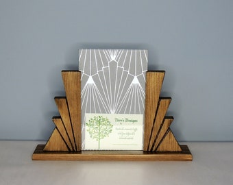 Art Deco Style Wooden Photo Frame, 4 x 6 Photo Frame, Free Standing Frame