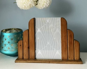 Art Deco Style Wooden Photo Frame, 4 x 6 Photo Frame, Reclaimed Wood