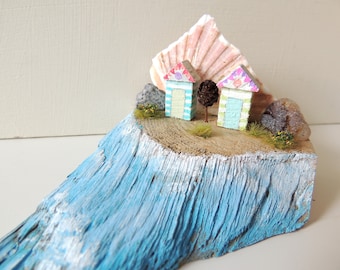 Driftwood, Beach Huts, Driftwood Decor, Driftwood Scene, Beach Decor