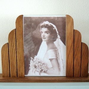 Art Deco Style Wooden Photo Frame, 5 x 7 Photo Frame, Reclaimed Wood