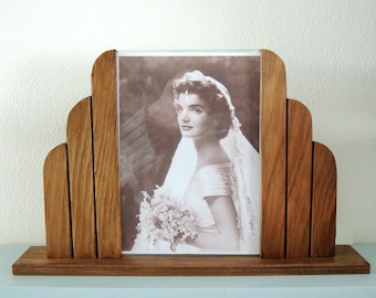 Art Deco Style Wooden Photo Frame, 5 x 7 Photo Frame, Reclaimed Wood