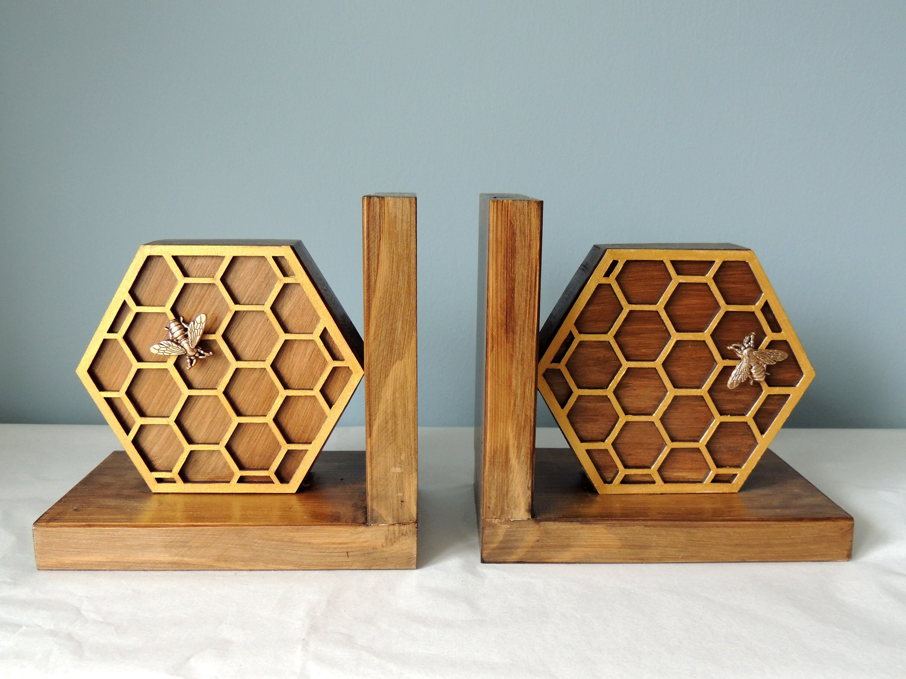Bookends Bee Bookends Wooden Bookends Book Etsy UK