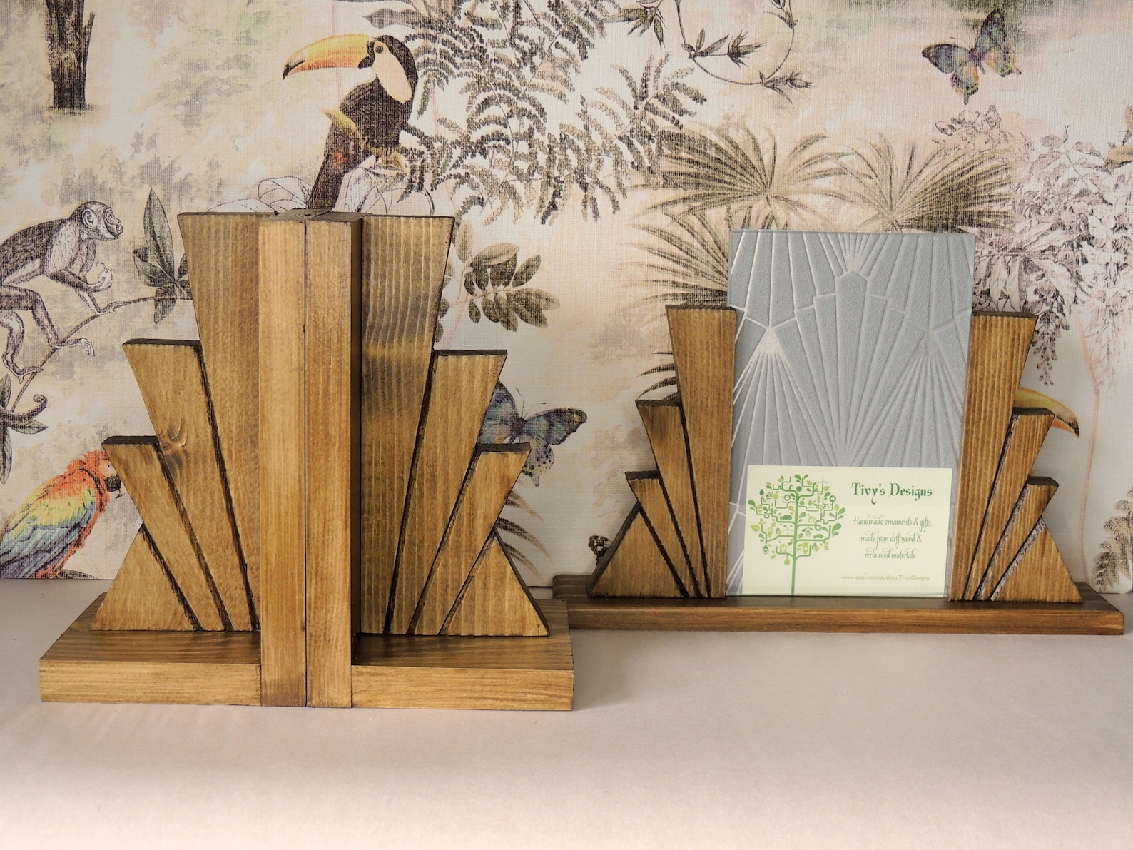 Art Deco Style Bookends Wooden Bookends Book Stopper style Etsy UK